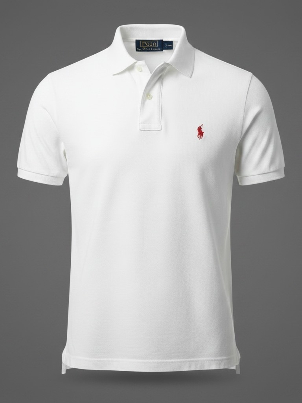 Polo Ralph Lauren White Red Logo Cotton Classic Fit Polo Shirt Large